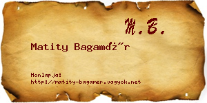 Matity Bagamér névjegykártya
