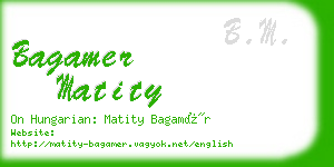 bagamer matity business card